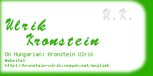 ulrik kronstein business card
